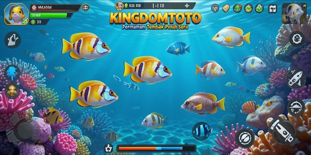 Tampilan gameplay KINGDOMTOTO yang penuh aksi Tembak Ikan.