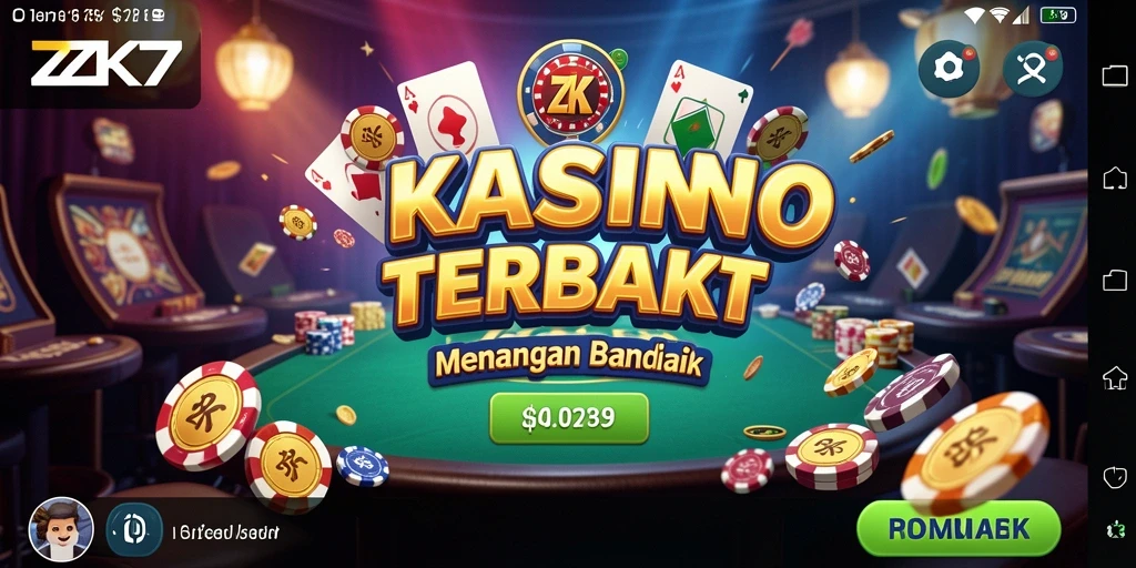 Tampilan screenshot ZK7 menampilkan aksi seru permainan kasino.